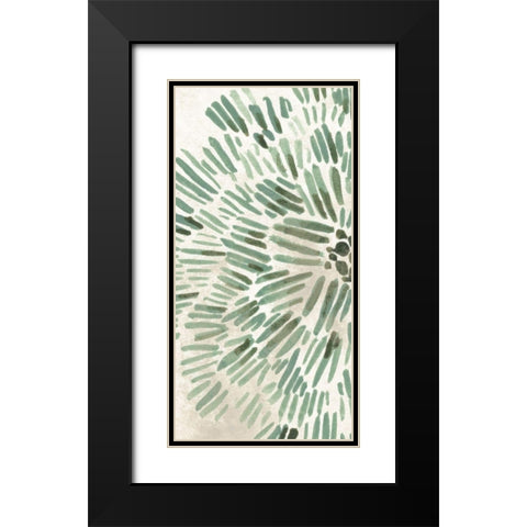 Green Flowerhead I Black Modern Wood Framed Art Print with Double Matting by Vess, June Erica