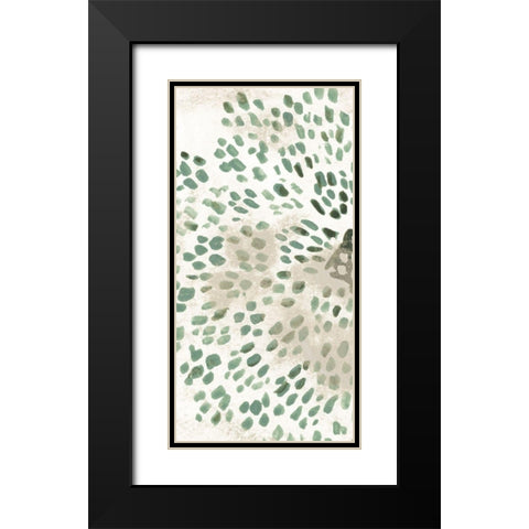 Green Flowerhead III Black Modern Wood Framed Art Print with Double Matting by Vess, June Erica