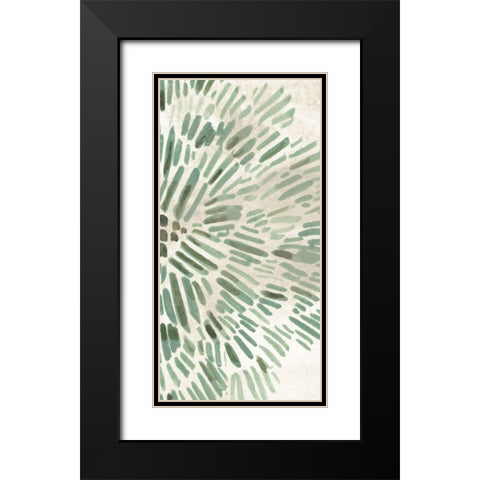 Green Flowerhead IV Black Modern Wood Framed Art Print with Double Matting by Vess, June Erica