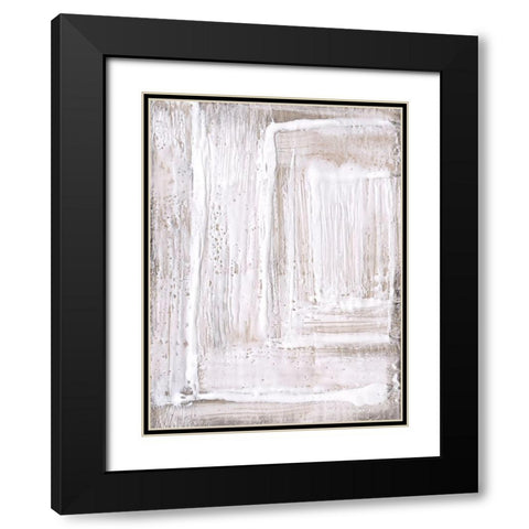 Concentric White I Black Modern Wood Framed Art Print with Double Matting by Goldberger, Jennifer