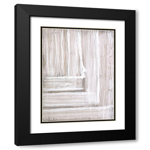 Concentric White II Black Modern Wood Framed Art Print with Double Matting by Goldberger, Jennifer