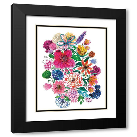 Free Floral I Black Modern Wood Framed Art Print with Double Matting by Hernandez, Larisa