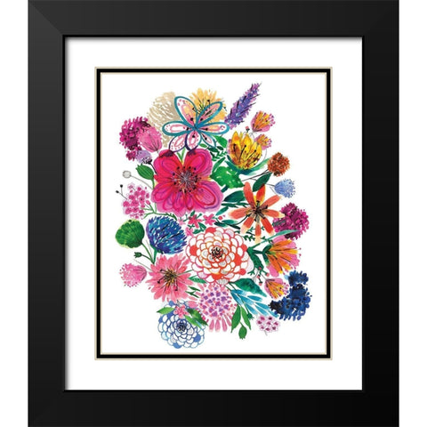 Free Floral I Black Modern Wood Framed Art Print with Double Matting by Hernandez, Larisa