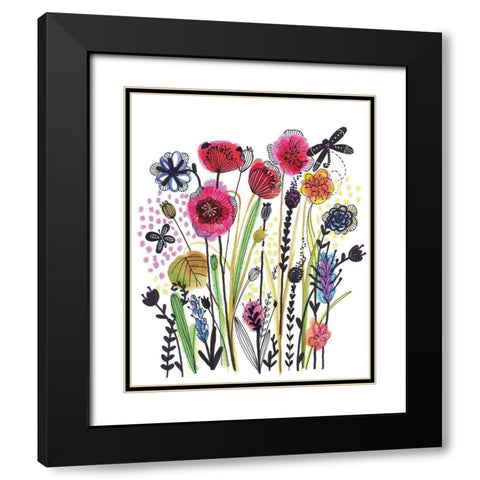 Free Floral II Black Modern Wood Framed Art Print with Double Matting by Hernandez, Larisa
