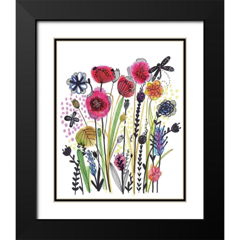 Free Floral II Black Modern Wood Framed Art Print with Double Matting by Hernandez, Larisa