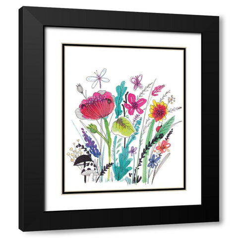 Free Floral III Black Modern Wood Framed Art Print with Double Matting by Hernandez, Larisa