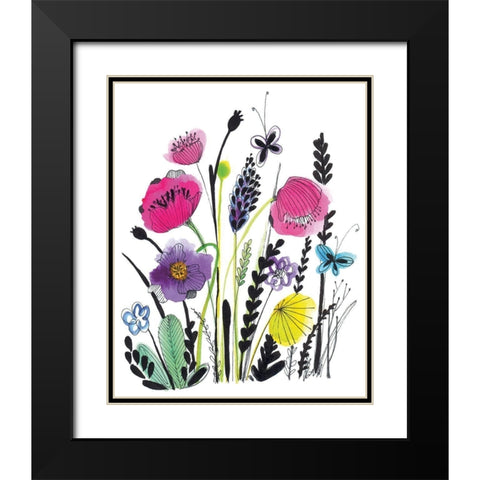 Free Floral IV Black Modern Wood Framed Art Print with Double Matting by Hernandez, Larisa