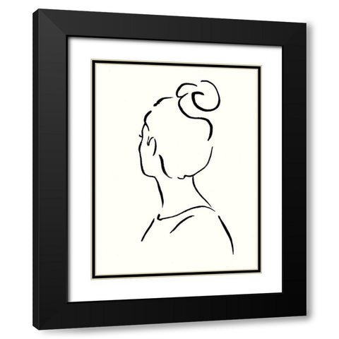 Minimal Profile I Black Modern Wood Framed Art Print with Double Matting by Borges, Victoria