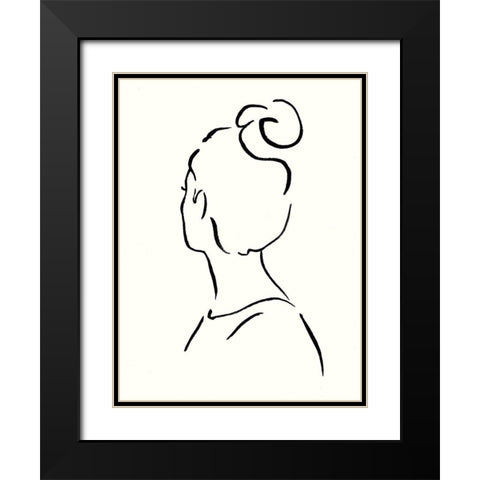 Minimal Profile I Black Modern Wood Framed Art Print with Double Matting by Borges, Victoria