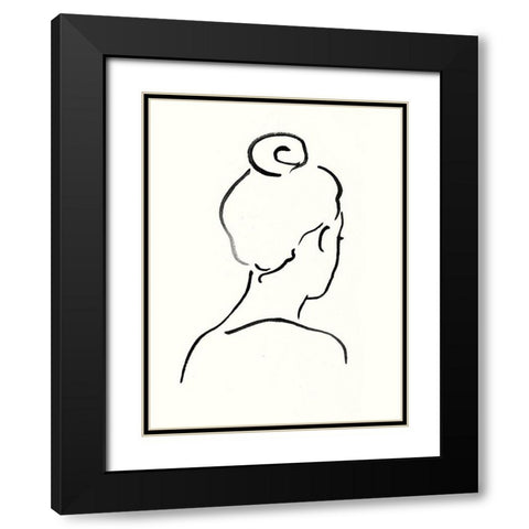 Minimal Profile III Black Modern Wood Framed Art Print with Double Matting by Borges, Victoria