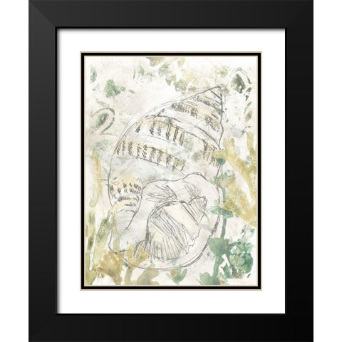 Verdant Shell Fresco III Black Modern Wood Framed Art Print with Double Matting by Vess, June Erica