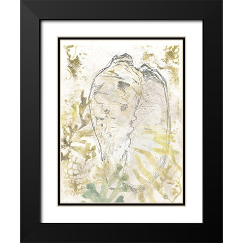 Verdant Shell Fresco IV Black Modern Wood Framed Art Print with Double Matting by Vess, June Erica