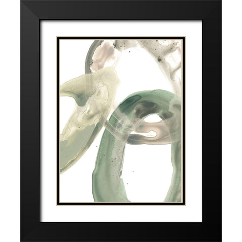Concentric Lichen V Black Modern Wood Framed Art Print with Double Matting by Vess, June Erica