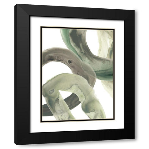 Concentric Lichen VI Black Modern Wood Framed Art Print with Double Matting by Vess, June Erica