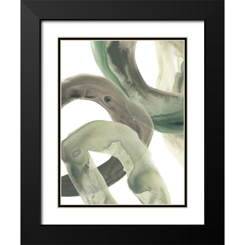 Concentric Lichen VI Black Modern Wood Framed Art Print with Double Matting by Vess, June Erica