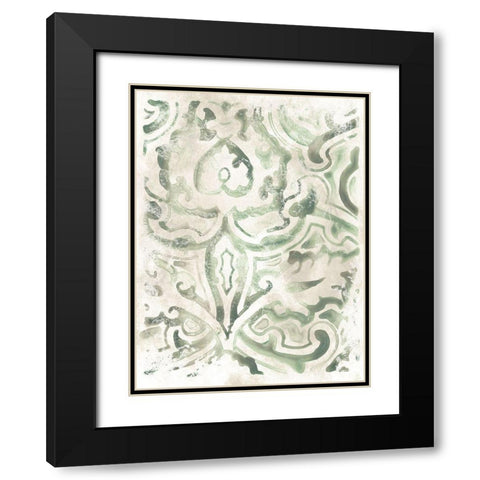Ancient Tile III Black Modern Wood Framed Art Print with Double Matting by Vess, June Erica