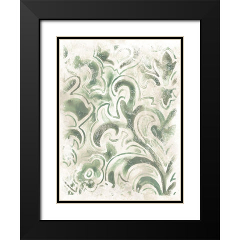 Ancient Tile IV Black Modern Wood Framed Art Print with Double Matting by Vess, June Erica