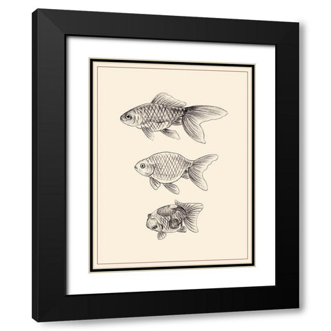 Goldfish IV Black Modern Wood Framed Art Print with Double Matting by Wang, Melissa