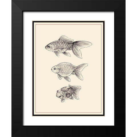 Goldfish IV Black Modern Wood Framed Art Print with Double Matting by Wang, Melissa