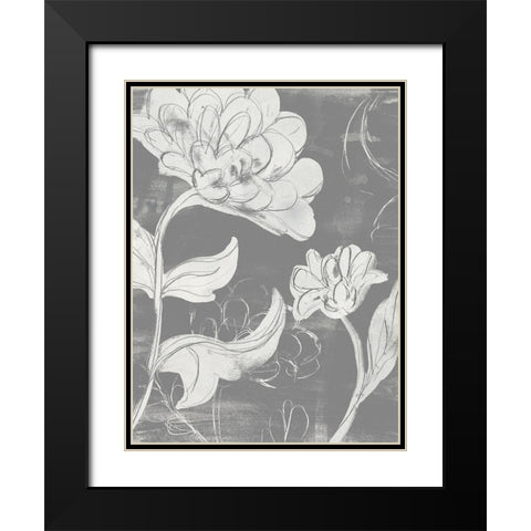 Grayscale Garden I Black Modern Wood Framed Art Print with Double Matting by Vess, June Erica