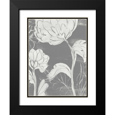 Grayscale Garden II Black Modern Wood Framed Art Print with Double Matting by Vess, June Erica