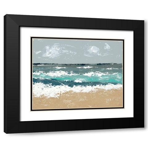 The Breakers II Black Modern Wood Framed Art Print with Double Matting by Reynolds, Jade
