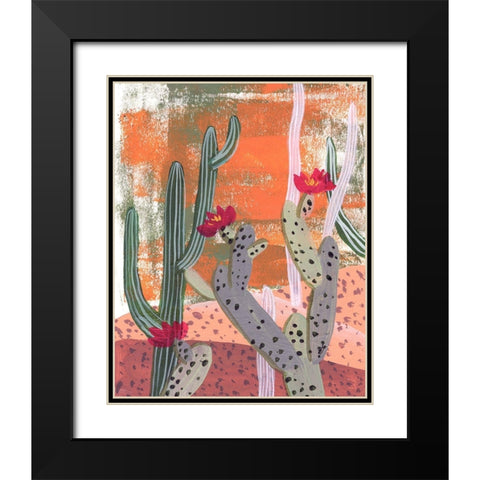 Desert Flowers I Black Modern Wood Framed Art Print with Double Matting by Wang, Melissa