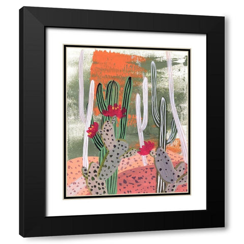 Desert Flowers IV Black Modern Wood Framed Art Print with Double Matting by Wang, Melissa