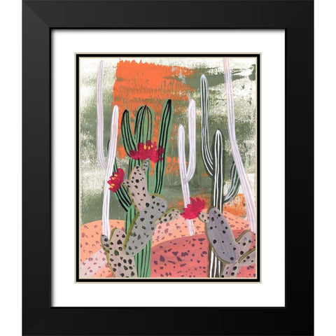 Desert Flowers IV Black Modern Wood Framed Art Print with Double Matting by Wang, Melissa