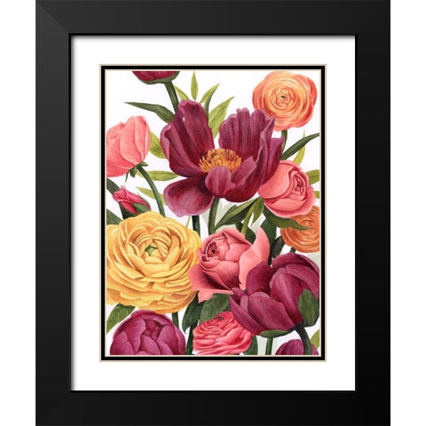 Balmy Blooms I Black Modern Wood Framed Art Print with Double Matting by Popp, Grace