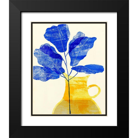 Florero Amarillo II Black Modern Wood Framed Art Print with Double Matting by Wang, Melissa