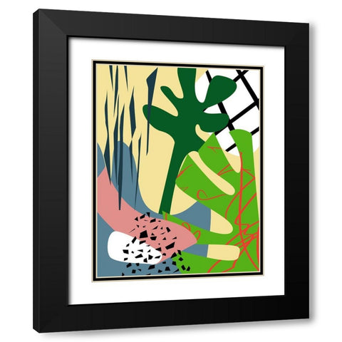 Tropical Series II Black Modern Wood Framed Art Print with Double Matting by Wang, Melissa