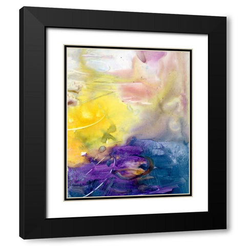 Floating Colors I Black Modern Wood Framed Art Print with Double Matting by Combs, Joyce