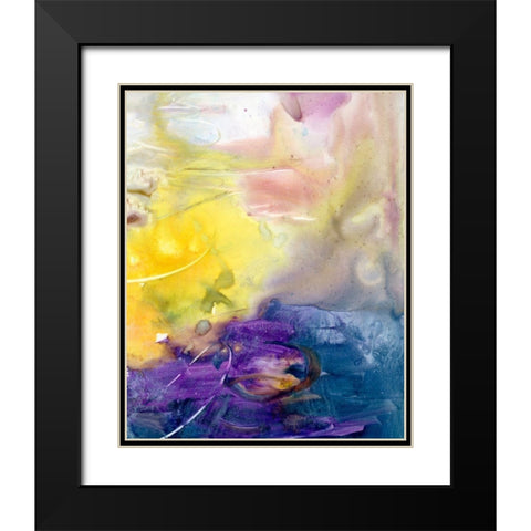Floating Colors I Black Modern Wood Framed Art Print with Double Matting by Combs, Joyce