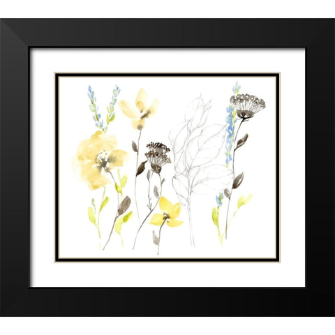 Wild Flowers and Contour II Black Modern Wood Framed Art Print with Double Matting by Goldberger, Jennifer