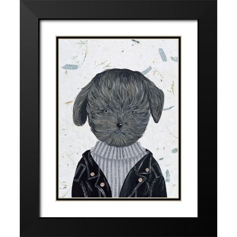 Hip Dog I Black Modern Wood Framed Art Print with Double Matting by Wang, Melissa