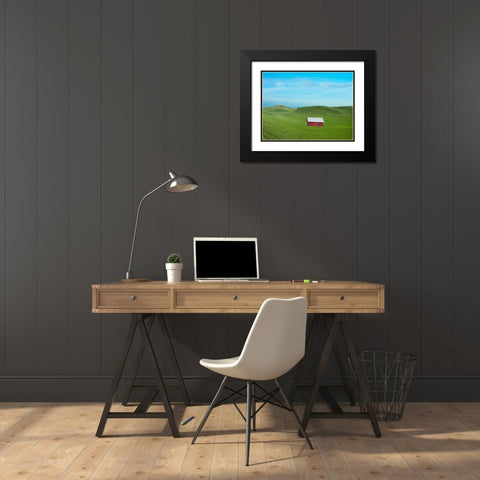 Barn Scene VI Black Modern Wood Framed Art Print with Double Matting by McLoughlin, James