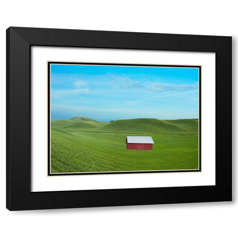 Barn Scene VI Black Modern Wood Framed Art Print with Double Matting by McLoughlin, James