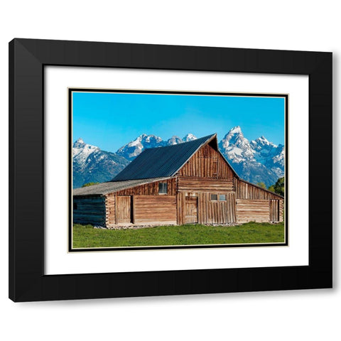 Barn Scene X Black Modern Wood Framed Art Print with Double Matting by McLoughlin, James