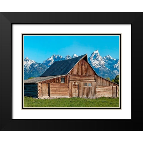 Barn Scene X Black Modern Wood Framed Art Print with Double Matting by McLoughlin, James