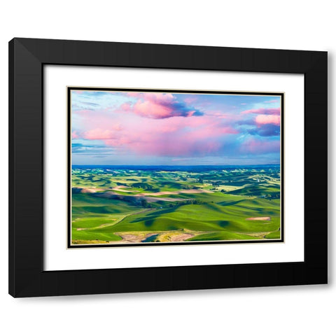 Farmscape Photo I Black Modern Wood Framed Art Print with Double Matting by McLoughlin, James
