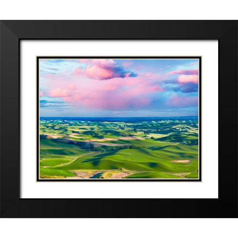 Farmscape Photo I Black Modern Wood Framed Art Print with Double Matting by McLoughlin, James