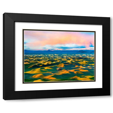 Farmscape Photo II Black Modern Wood Framed Art Print with Double Matting by McLoughlin, James