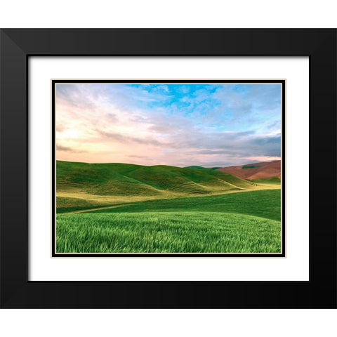Farmscape Photo V Black Modern Wood Framed Art Print with Double Matting by McLoughlin, James