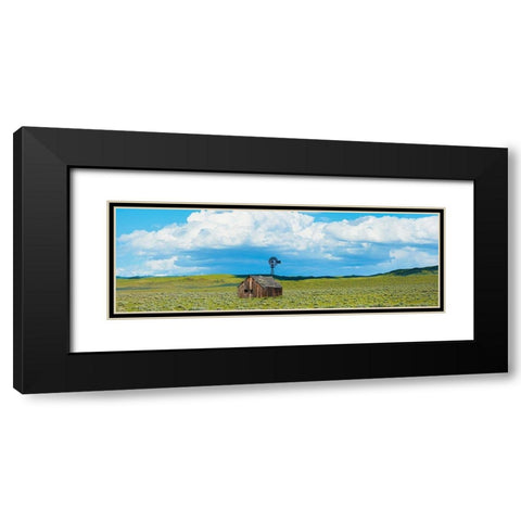 Farmscape Panorama I Black Modern Wood Framed Art Print with Double Matting by McLoughlin, James