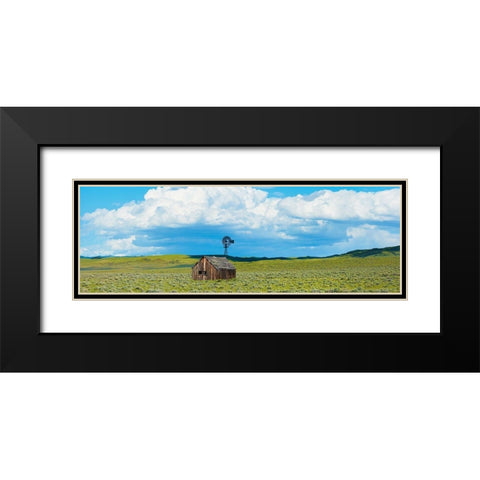 Farmscape Panorama I Black Modern Wood Framed Art Print with Double Matting by McLoughlin, James