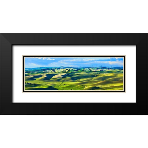 Farmscape Panorama III Black Modern Wood Framed Art Print with Double Matting by McLoughlin, James