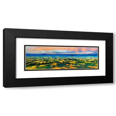 Farmscape Panorama V Black Modern Wood Framed Art Print with Double Matting by McLoughlin, James