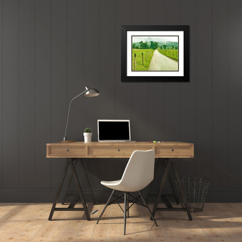 Country Road Photo I Black Modern Wood Framed Art Print with Double Matting by McLoughlin, James