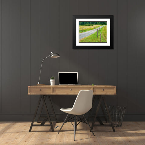 Country Road Photo III Black Modern Wood Framed Art Print with Double Matting by McLoughlin, James
